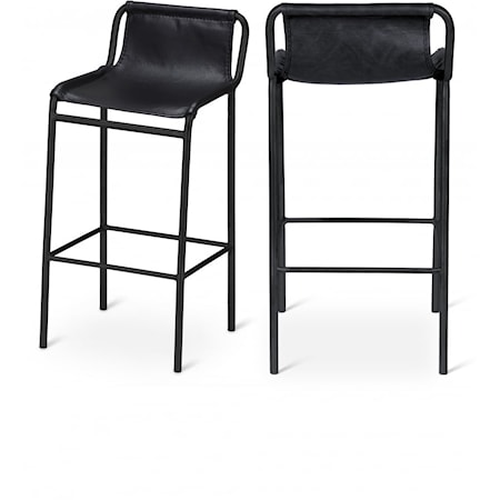 Black Faux Leather Counter Stool 