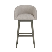 Uniquely Yours Wood And Upholstered Barrel Back Adjustable Swivel Stool