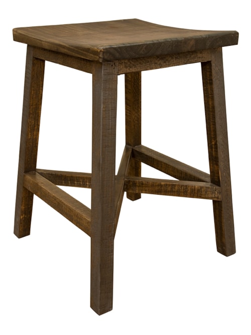 Rustic Counter Height Backless Bar Stool