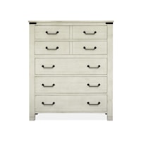 Industrial Farmhouse 5-Drawer Chest with Felt-Lined Top Drawer