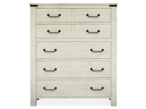 Industrial Farmhouse 5-Drawer Chest with Felt-Lined Top Drawer