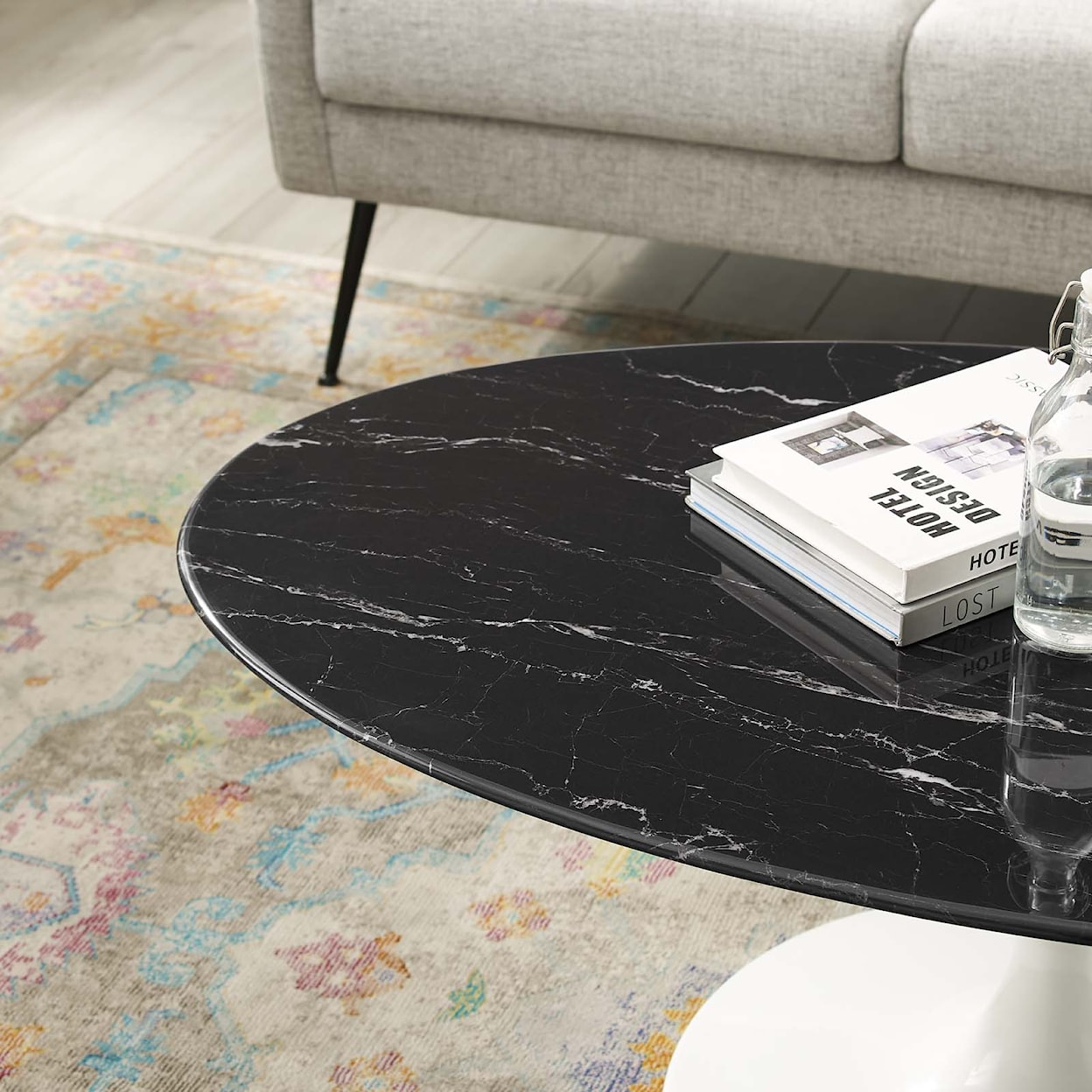 Modway Lippa 42" Oval Marble Coffee Table