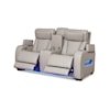 Benchcraft Boyington Power Recl Loveseat w/ Console & Adj Hdrsts