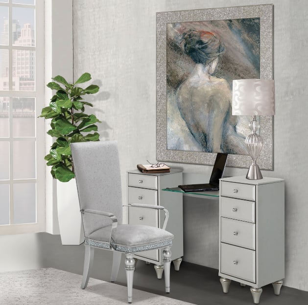 8-Drawer Upholstered Vanity
