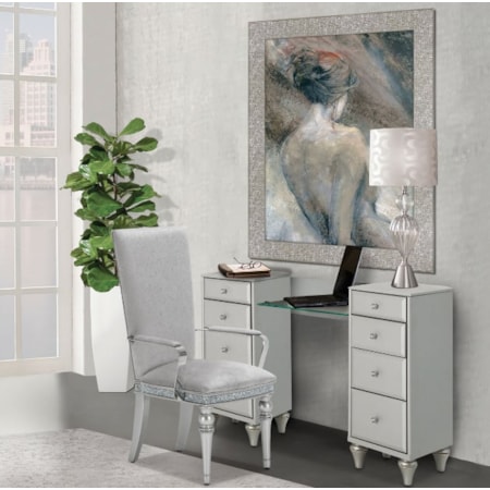 8-Drawer Upholstered Vanity