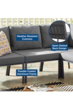 Modway Riverside Riverside Coastal 4-Piece Outdoor Patio Aluminum Set - White/Gray