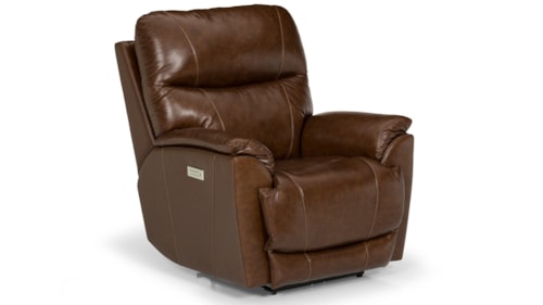 Casual Power Recliner with Power Adjustable Lumbar Support, Power Headrest and Wireless Remote