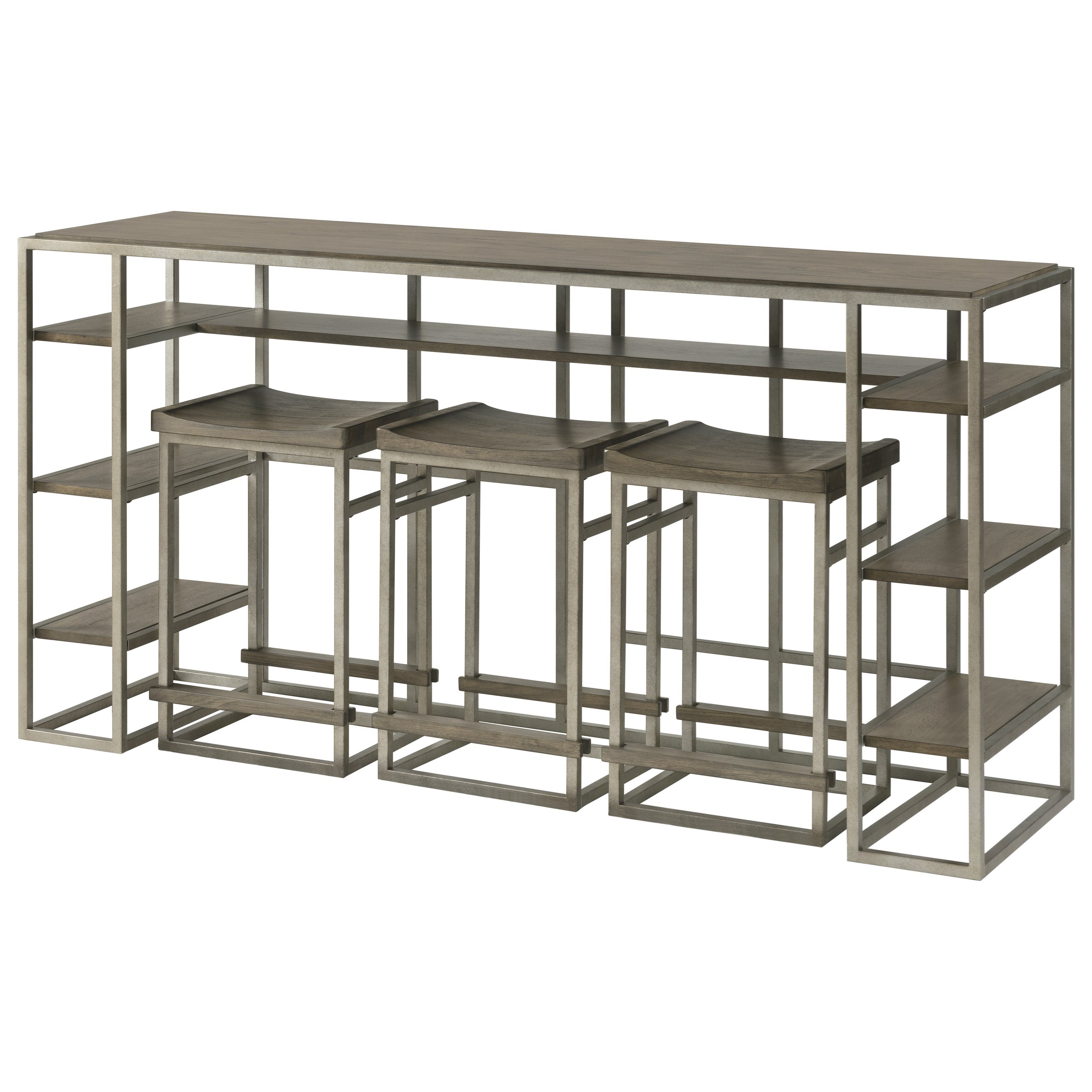 4-Piece Console Table and Stool Set