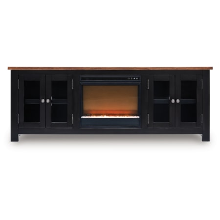 76" TV Stand With Electric Fireplace