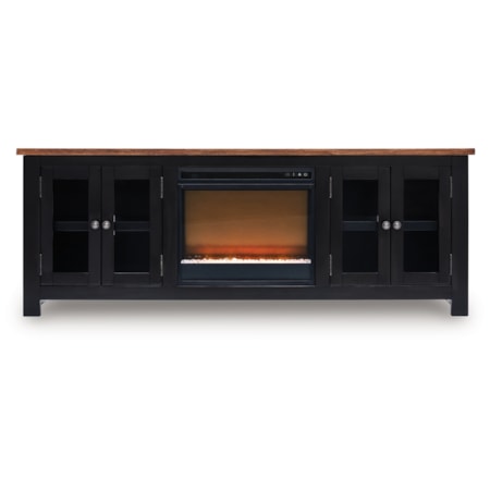 76" TV Stand With Electric Fireplace