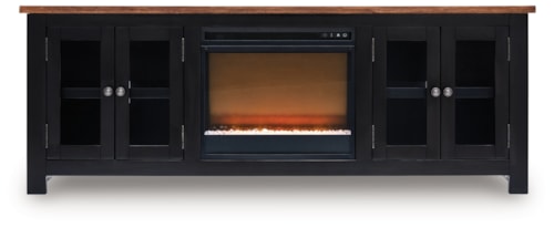 76" TV Stand With Electric Fireplace