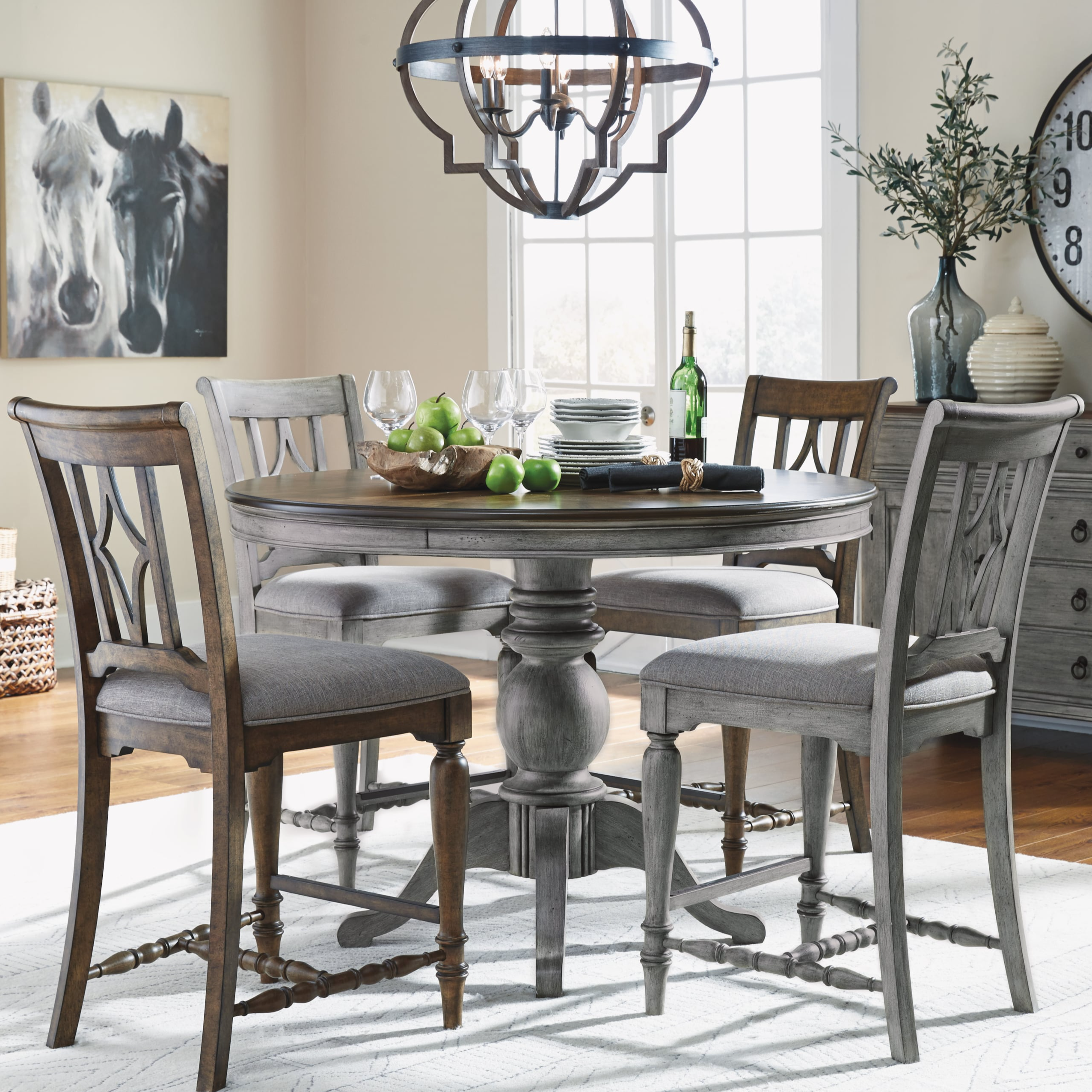 Round kitchen table set for 8 hot sale