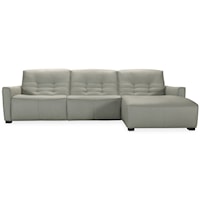 Contemporary Power Reclining Chaise Sofa with Tufting
