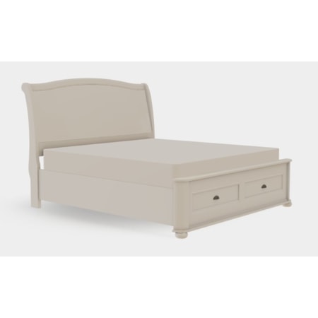 King Upholstered Bed Drawer End