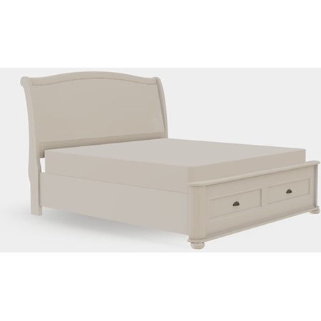 King Upholstered Bed Drawer End