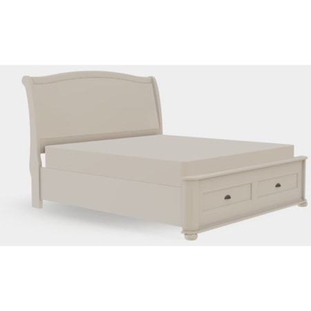 King Upholstered Bed Drawer End