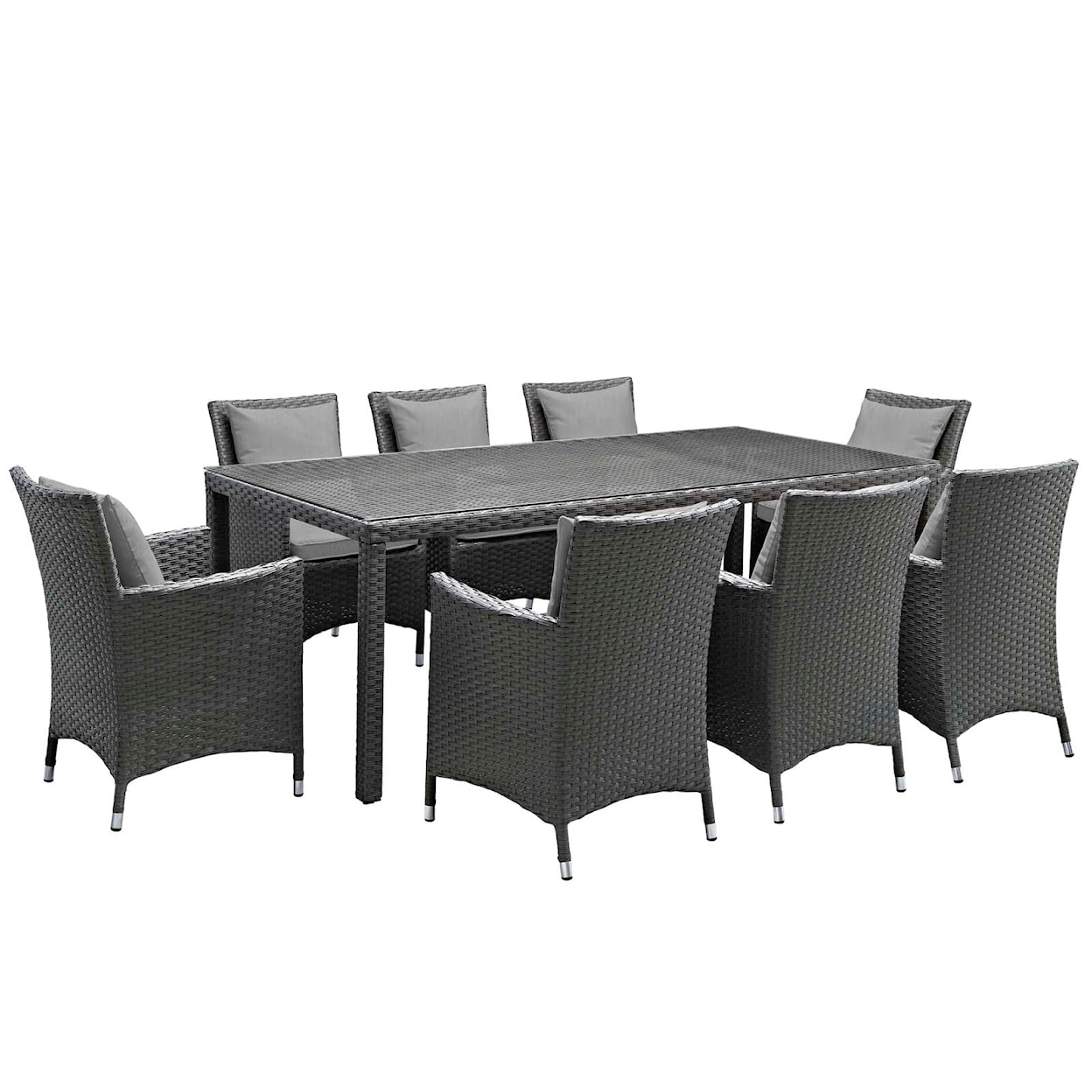 Modway Sojourn Outdoor 9 Piece Dining Set