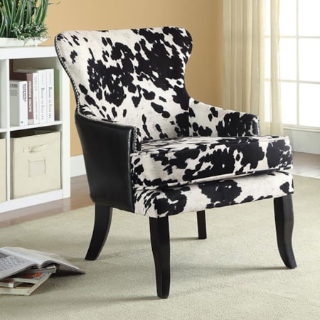 Trea Cowhide Print Accent Chair and