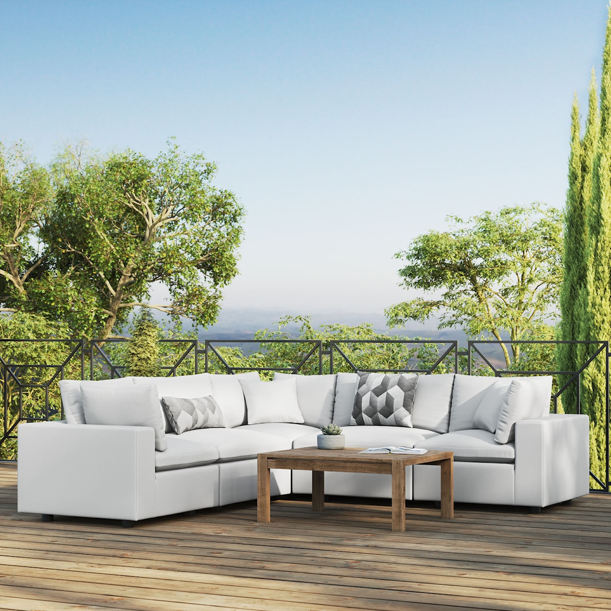 Modway Commix Outdoor 5-Piece Sectional Sofa