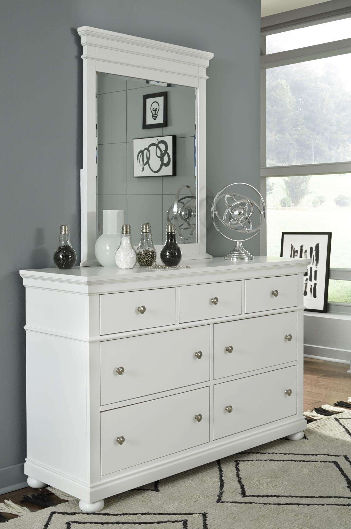 Dresser and Mirror Set