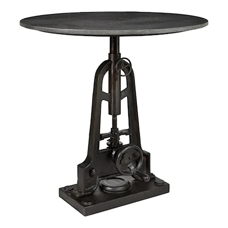 Industrial Side Table with Adjustable Height
