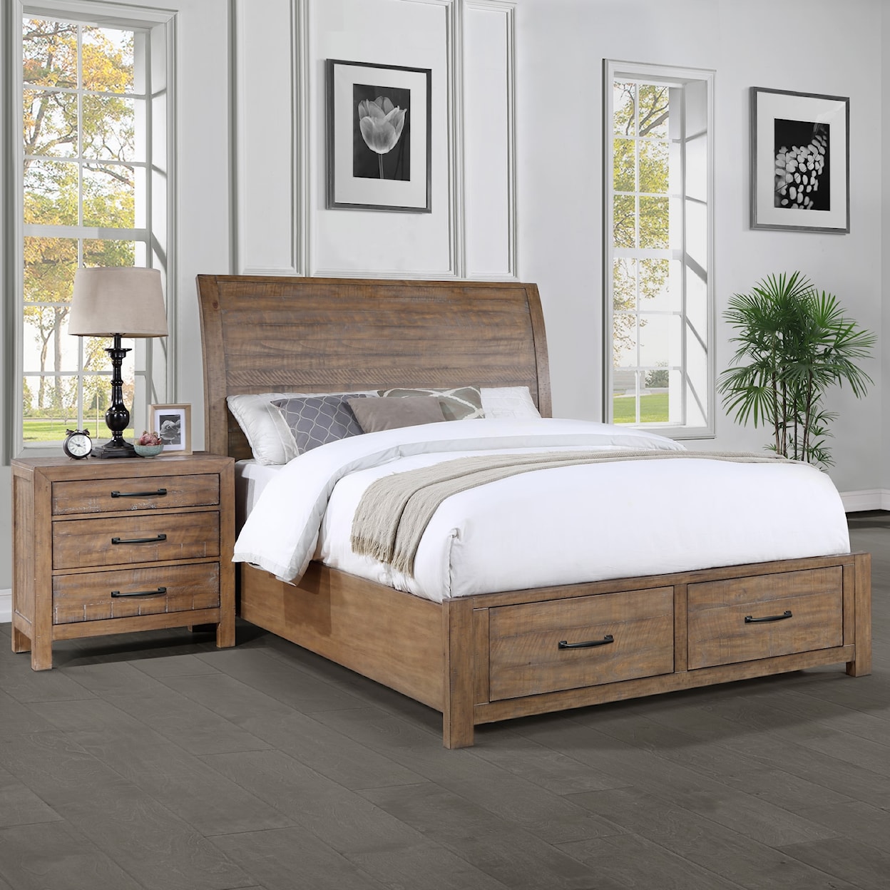 Winners Only Andria Queen Sleigh Storage Bed