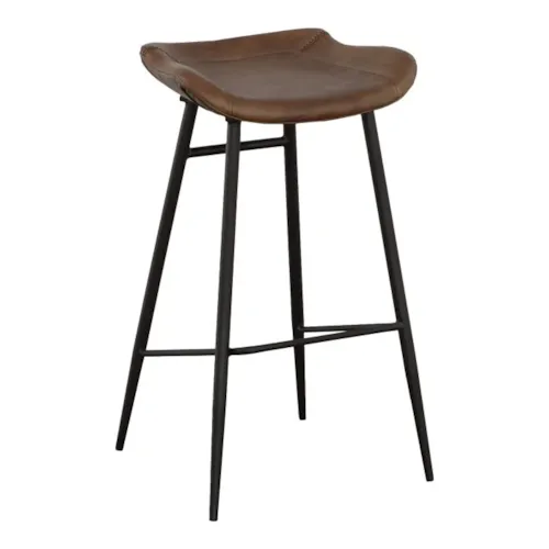 Contemporary Leather Barstool w/Decorative Stitching