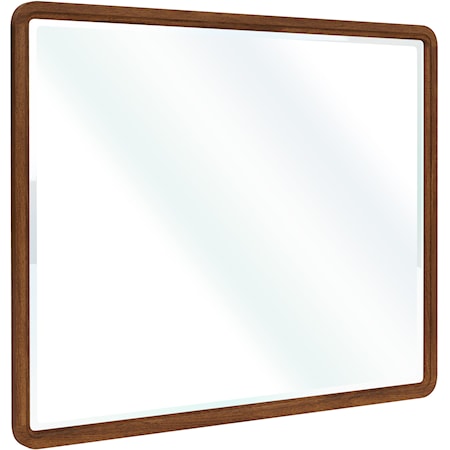 Mid-Century Modern Mirror with Beveled Edge