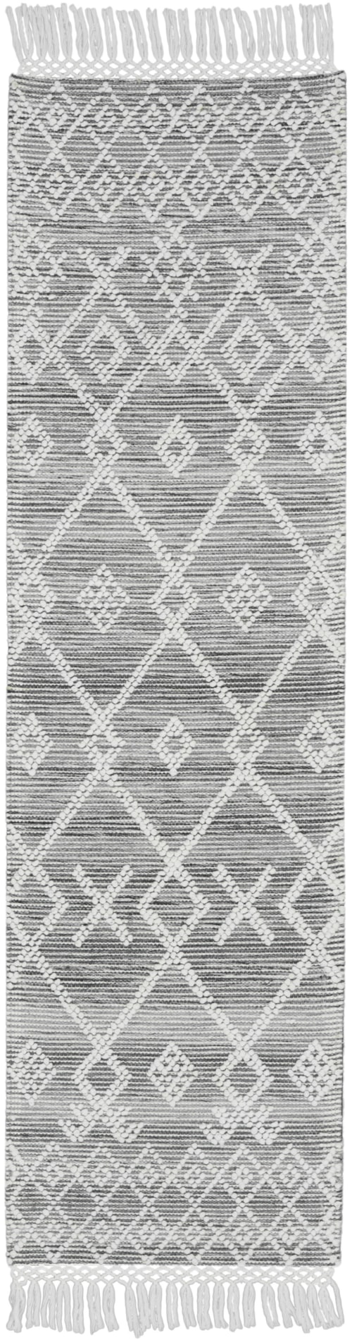 2'3" X 8' Grey/Ivory Runner Rug