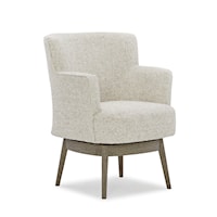 Contemporary Swivel Chair with Wood Base