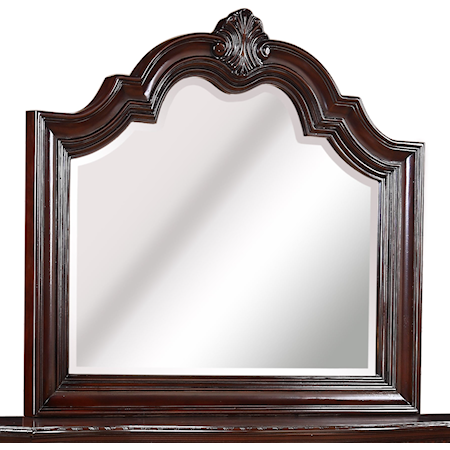 Dresser Mirror with Wood Carved Frame and Molding