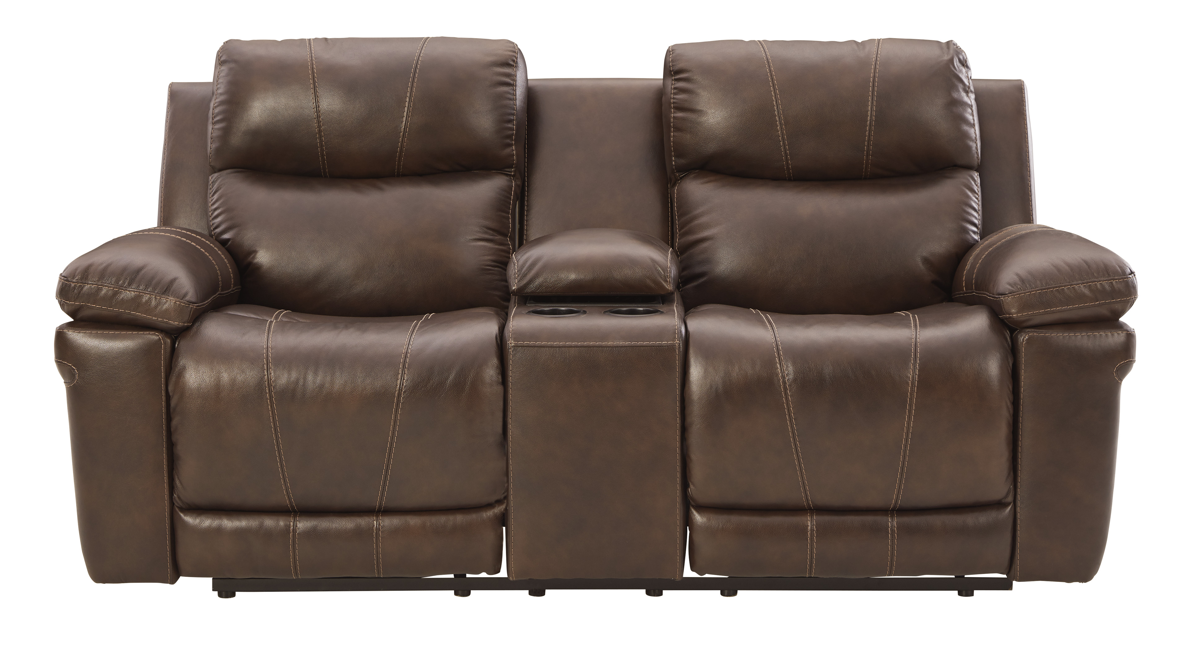 ashley edmar power reclining loveseat with console