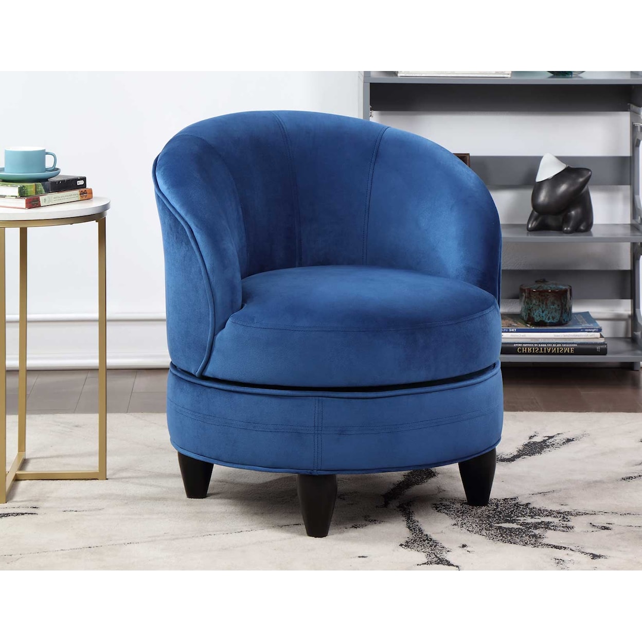 Steve Silver SONA SONA BLUE VELVET SWIVEL | ACCENT CHAIR