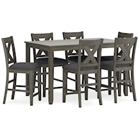 Counter Height Dining Table and Bar Stools (Set of 7)