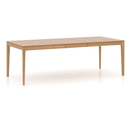 Contemporary Rectangular Wood Table with Self-Storing Leaf