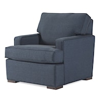 Casual Track Arm Chair with Block Feet