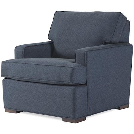 Casual Track Arm Chair with Block Feet