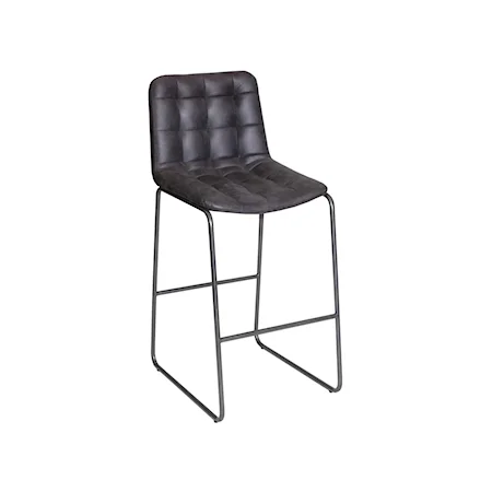 Contemporary 30" Bar Stool with Tufting