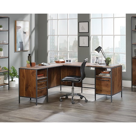 L-Shaped Desk with File Drawer