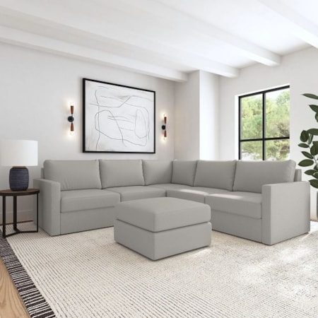 5-Seat Sectional Sofa and Ottoman