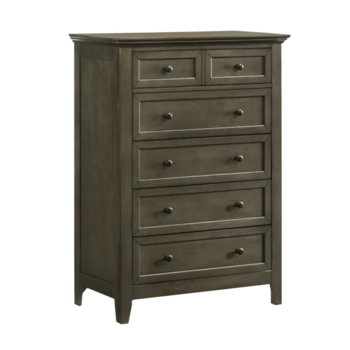 Contemporary 5-Drawer Chest with Cedar Lined Bottom Drawer