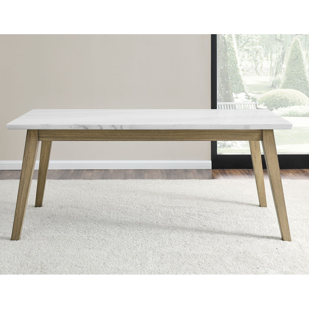 Steve Silver Vida White Marble Top Dining Table