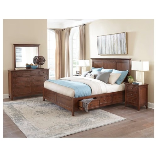 Transitional 5-Piece Queen Storage Bedroom Set with 2 Nightstands