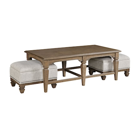 Nesting Coffee Tbl W/2 Ottomans - Package