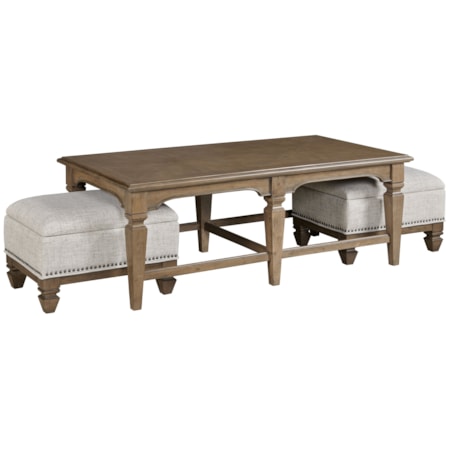 Nesting Coffee Tbl W/2 Ottomans - Package