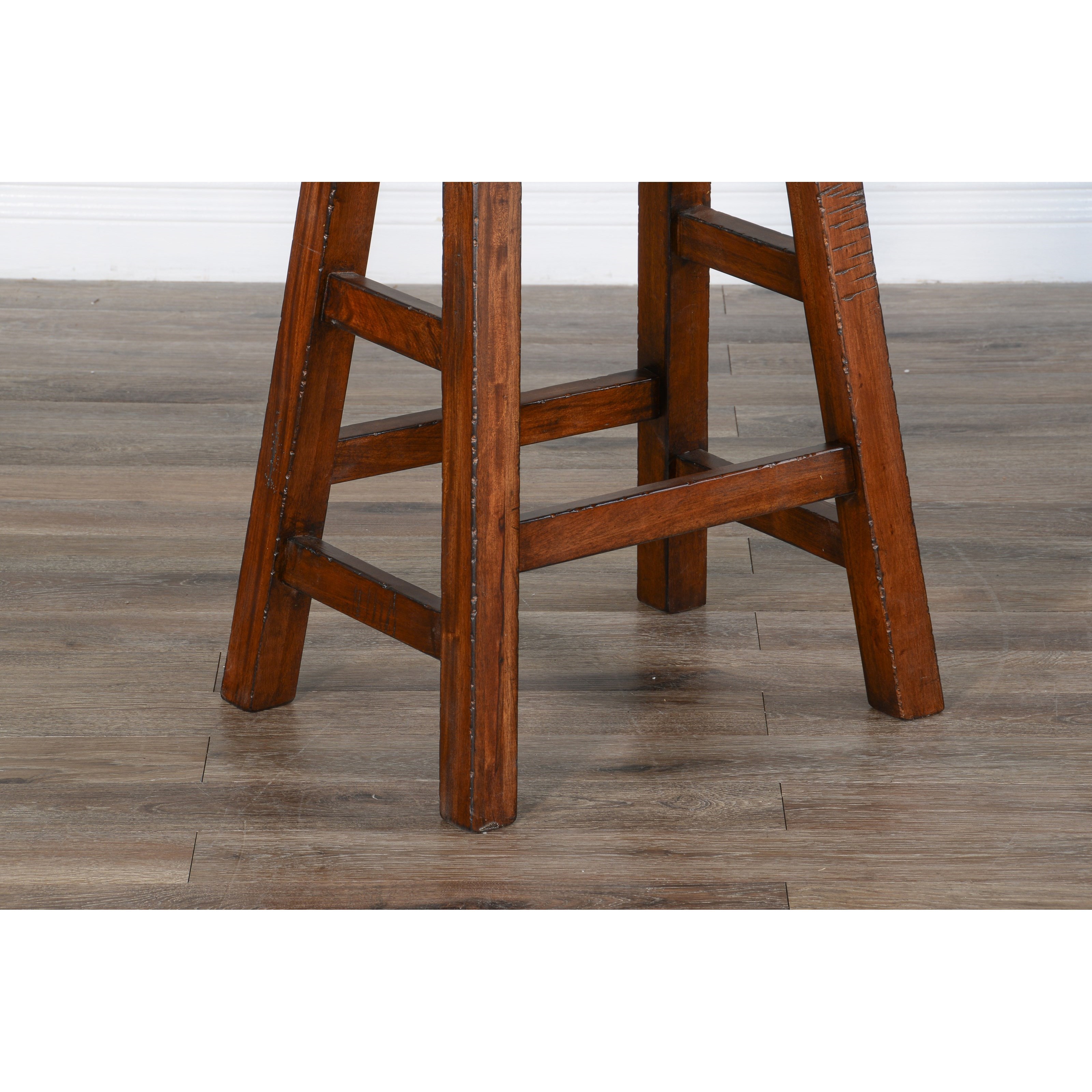 24"H Saddle Seat Stool, Wood Seat