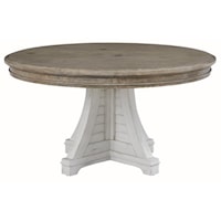 Coastal Round Dining Table with Single Pedestal