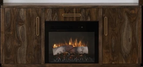 Modern Rustic 1-Drawer Entertainment Center with Fireplace