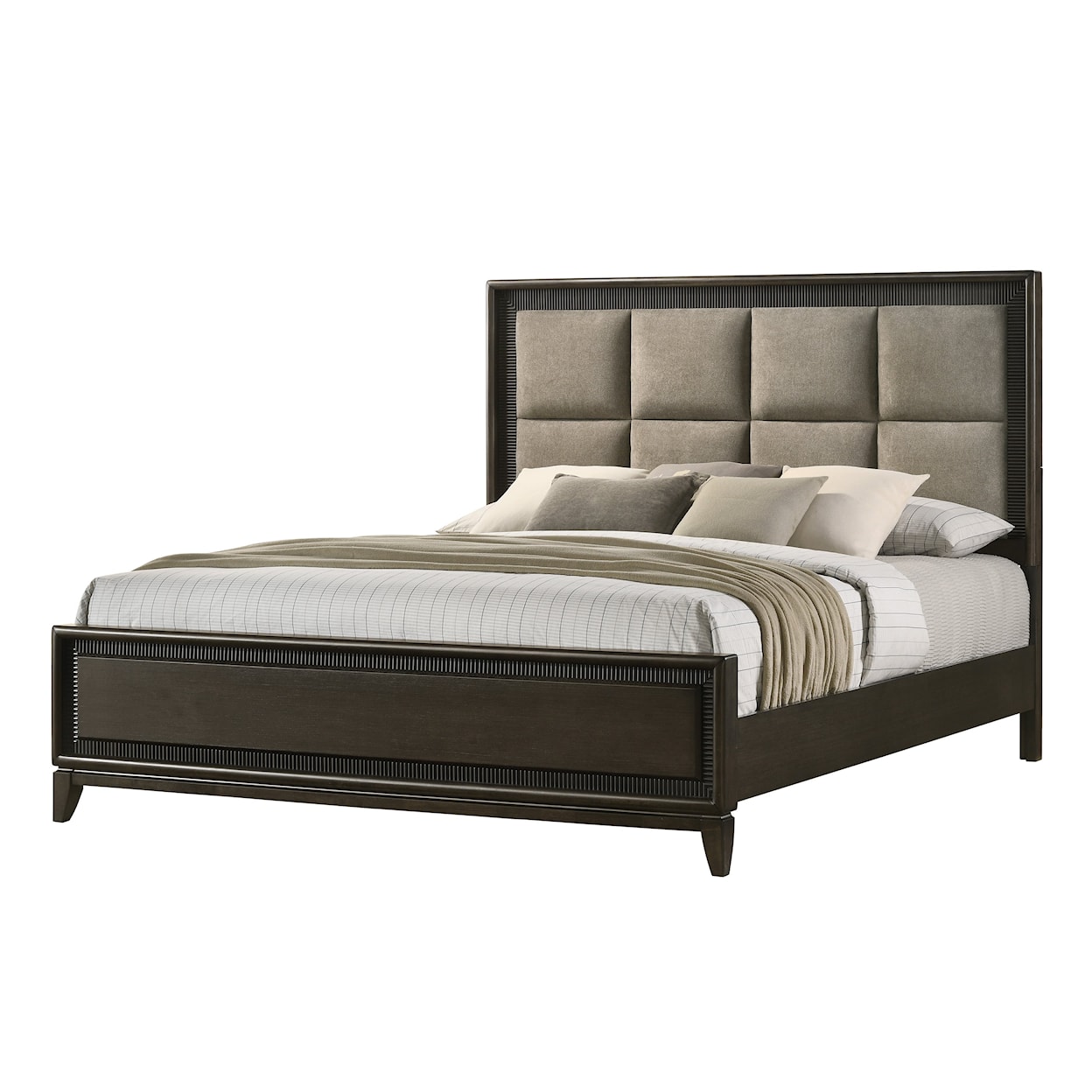 Crown Mark SARATOGA King Upholstered Bed