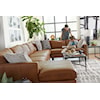 Bravo Furniture Trafton Leather Sectional Sofa w/ Chaise & Wood Feet